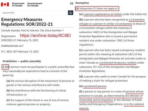 Why Does Trudeau's Protest Prohibition Order Exempt Refugees, Immigrants, & Ethnic Minorities? | ZeroHedge