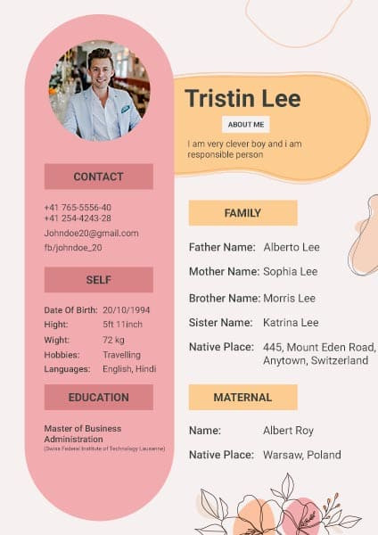 biodata template